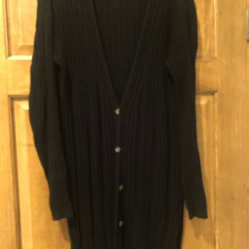 Free people ribbed long duster/cardigan sweater